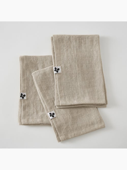 Lot de 3 Serviettes de table  – Lin Lavé Français – Soline - Kiabi