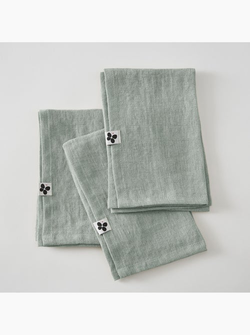 Lot de 3 Serviettes de table – Lin Lavé Français – Soline - Kiabi Lot de 3 Serviettes de table – Lin Lavé Français – Soline - Kiabi