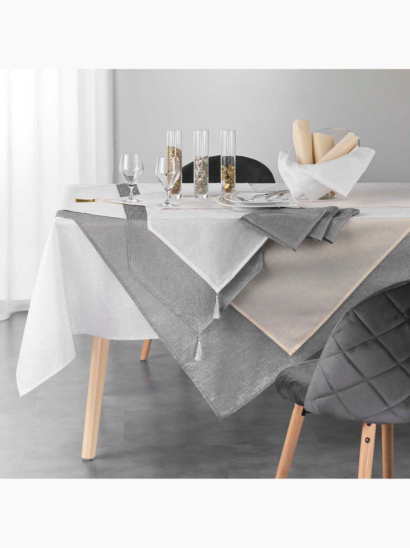 Lot de 3 Serviettes de table Silvery Argent - Kiabi
