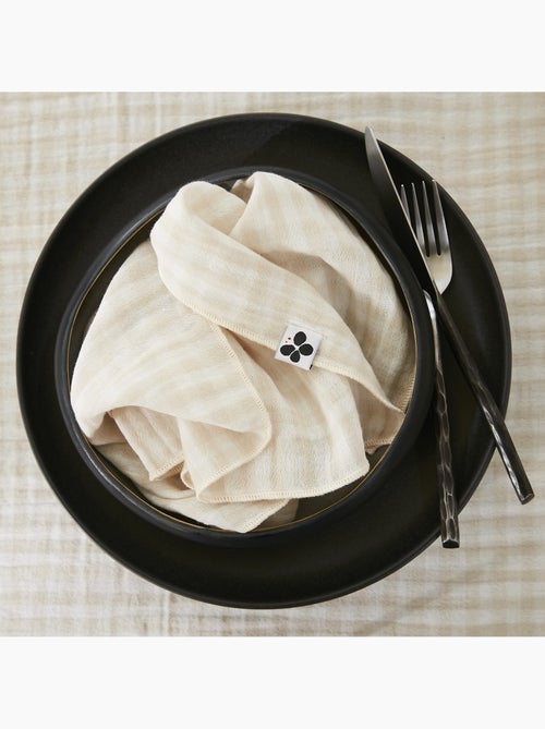 Lot de 3 serviettes de tables - Gaze de coton tissée - Carreaux vichy - Vickie - Kiabi Lot de 3 serviettes de tables - Gaze de coton tissée - Carreaux vichy - Vickie - Kiabi