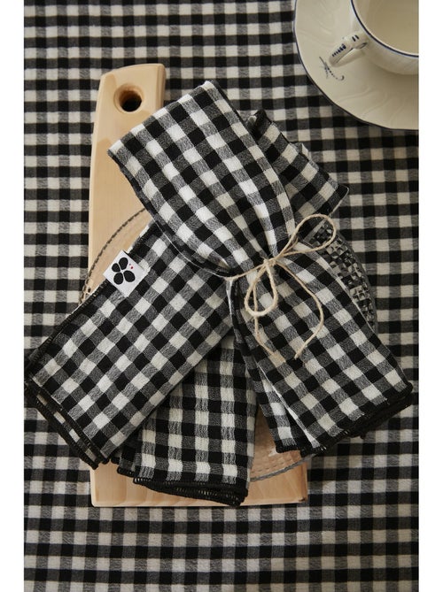 Lot de 3 serviettes de tables - Gaze de coton tissée - Carreaux vichy - Vickie - Kiabi Lot de 3 serviettes de tables - Gaze de coton tissée - Carreaux vichy - Vickie - Kiabi