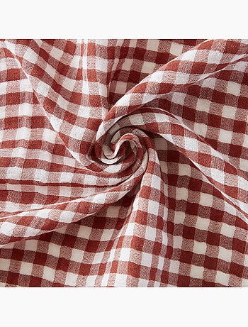 Lot de 3 serviettes de tables - Gaze de coton tissée - Carreaux vichy - Vickie