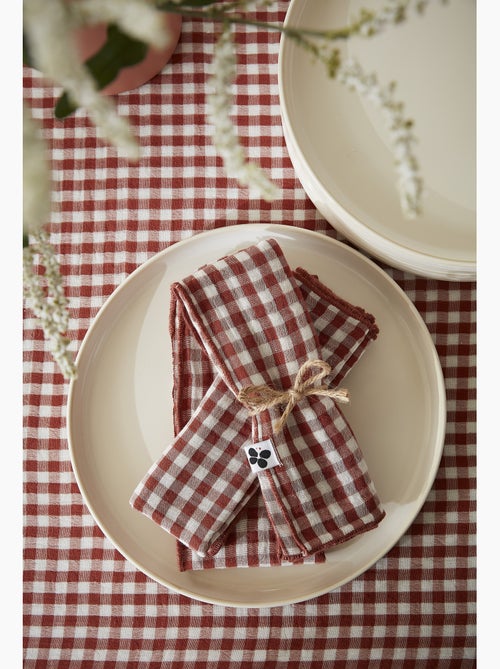 Lot de 3 serviettes de tables - Gaze de coton tissée - Carreaux vichy - Vickie - Kiabi Lot de 3 serviettes de tables - Gaze de coton tissée - Carreaux vichy - Vickie - Kiabi