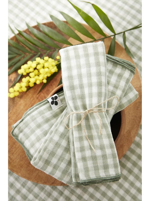Lot de 3 serviettes de tables - Gaze de coton tissée - Carreaux vichy - Vickie - Kiabi Lot de 3 serviettes de tables - Gaze de coton tissée - Carreaux vichy - Vickie - Kiabi