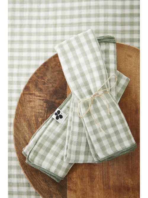 Lot de 3 serviettes de tables - Gaze de coton tissée - Carreaux vichy - Vickie - Kiabi Lot de 3 serviettes de tables - Gaze de coton tissée - Carreaux vichy - Vickie - Kiabi