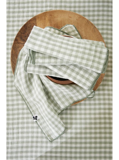 Lot de 3 serviettes de tables - Gaze de coton tissée - Carreaux vichy - Vickie - Kiabi Lot de 3 serviettes de tables - Gaze de coton tissée - Carreaux vichy - Vickie - Kiabi
