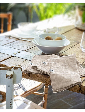 Lot de 3 Serviettes – Double Gaze de Coton - Gaïa