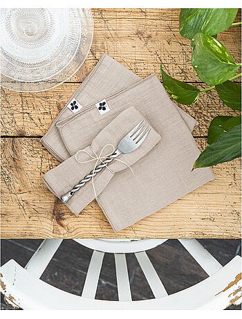 Lot de 3 serviettes – double gaze de coton - gaïa