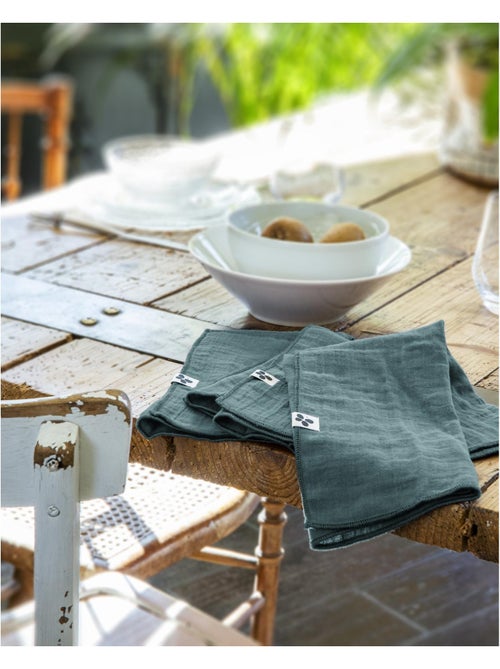 Lot de 3 serviettes – double gaze de coton - gaïa - Kiabi Lot de 3 serviettes – double gaze de coton - gaïa - Kiabi