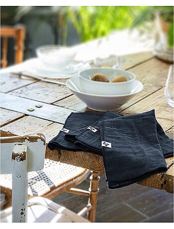 Lot de 3 Serviettes – Double Gaze de Coton - Gaïa