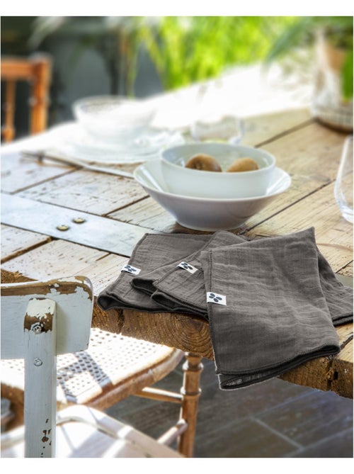 Lot de 3 Serviettes – Double Gaze de Coton - Gaïa - Kiabi Lot de 3 Serviettes – Double Gaze de Coton - Gaïa - Kiabi