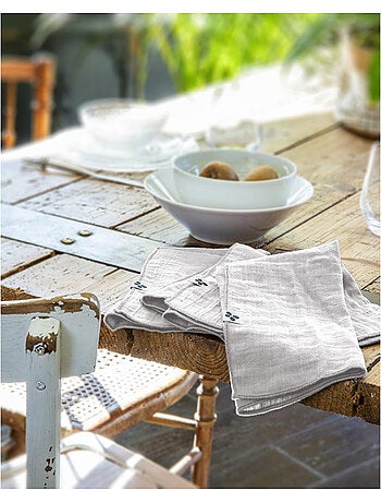 Lot de 3 Serviettes – Double Gaze de Coton - Gaïa