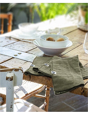 Lot de 3 Serviettes – Double Gaze de Coton - Gaïa