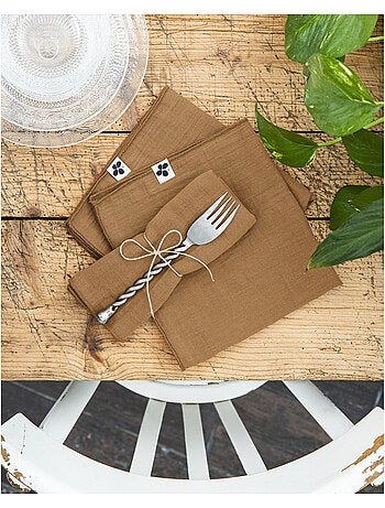 Lot de 3 Serviettes – Double Gaze de Coton - Gaïa