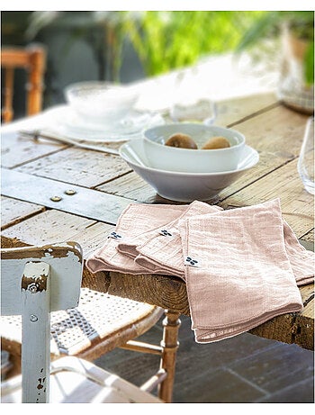 Lot de 3 serviettes – double gaze de coton - gaïa