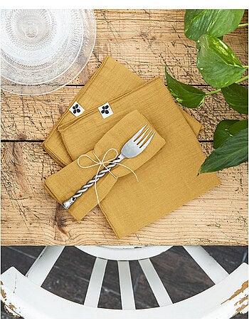 Lot de 3 serviettes – double gaze de coton - gaïa
