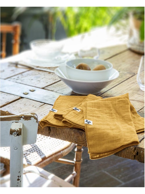 Lot de 3 serviettes – double gaze de coton - gaïa - Kiabi Lot de 3 serviettes – double gaze de coton - gaïa - Kiabi