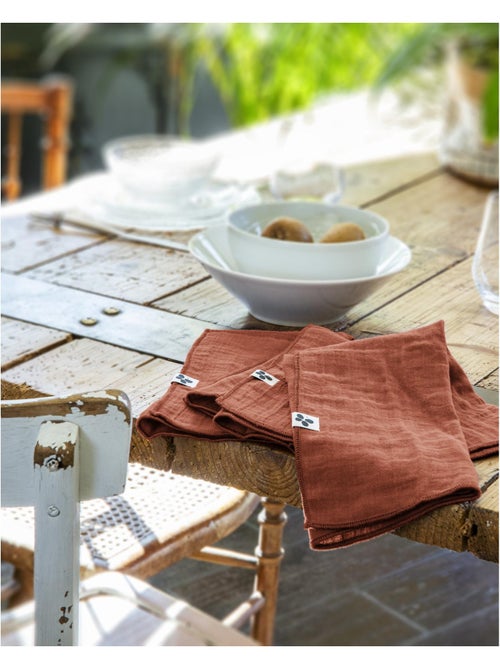 Lot de 3 Serviettes – Double Gaze de Coton - Gaïa - Kiabi Lot de 3 Serviettes – Double Gaze de Coton - Gaïa - Kiabi
