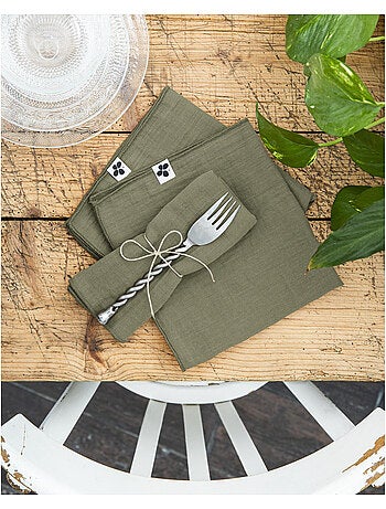 Lot de 3 serviettes – double gaze de coton - gaïa