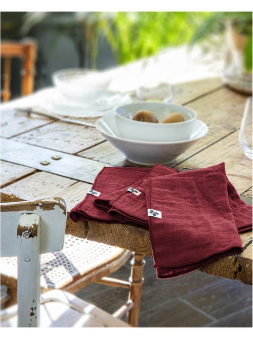 Lot de 3 Serviettes – Double Gaze de Coton - Kiabi Lot de 3 Serviettes – Double Gaze de Coton - Kiabi