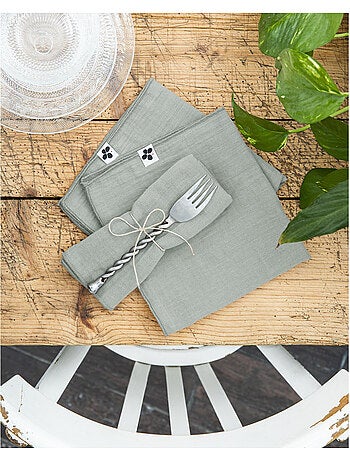 Lot de 3 Serviettes – Double Gaze de Coton - Gaïa