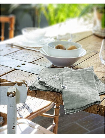 Lot de 3 Serviettes – Double Gaze de Coton - Gaïa