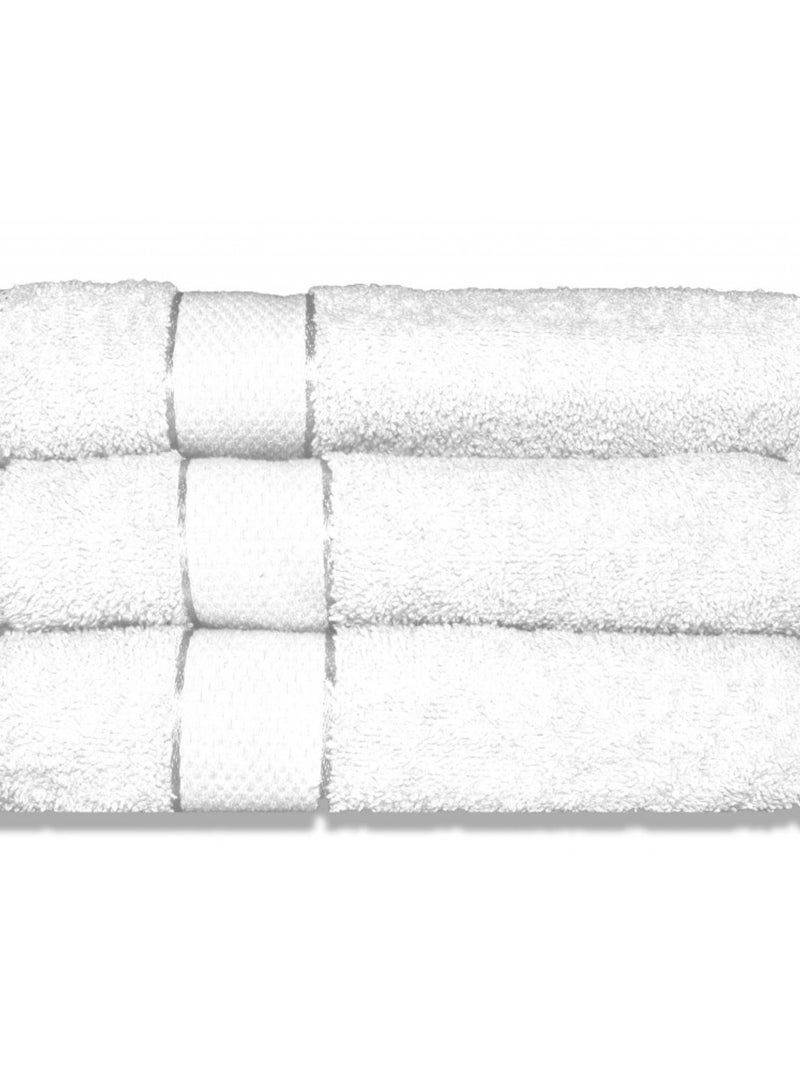 Lot De 3 Serviettes Éponge 50*90 Cm 380 Gr/m2 Blanc - Kiabi