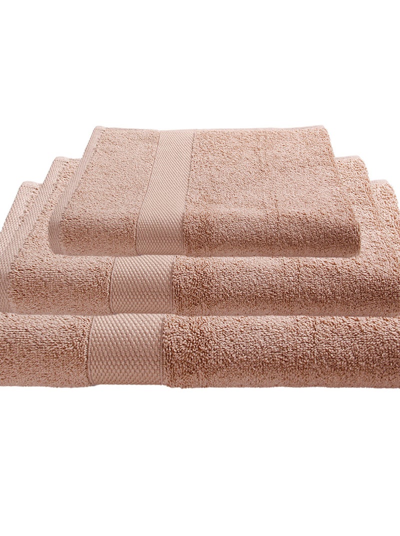 Lot De 3 Serviettes Éponge 50x90 Cm+70x130cm +100x150 Cm Beige - Kiabi