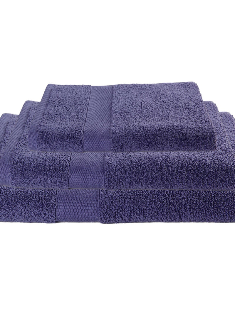 Lot De 3 Serviettes Éponge 50x90 Cm+70x130cm +100x150 Cm Bleu marine - Kiabi