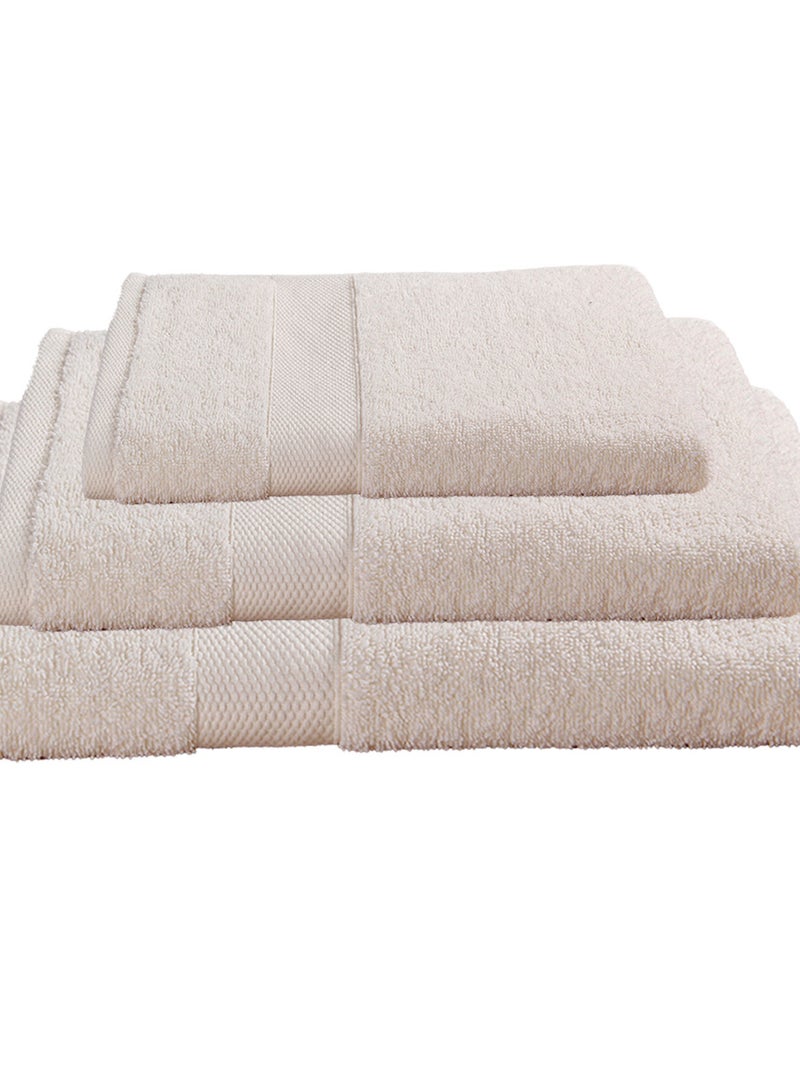Lot De 3 Serviettes Éponge 50x90 Cm+70x130cm +100x150 Cm Ecru - Kiabi