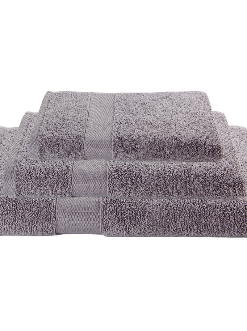 Lot De 3 Serviettes Éponge 50x90 Cm+70x130cm +100x150 Cm Gris - Kiabi