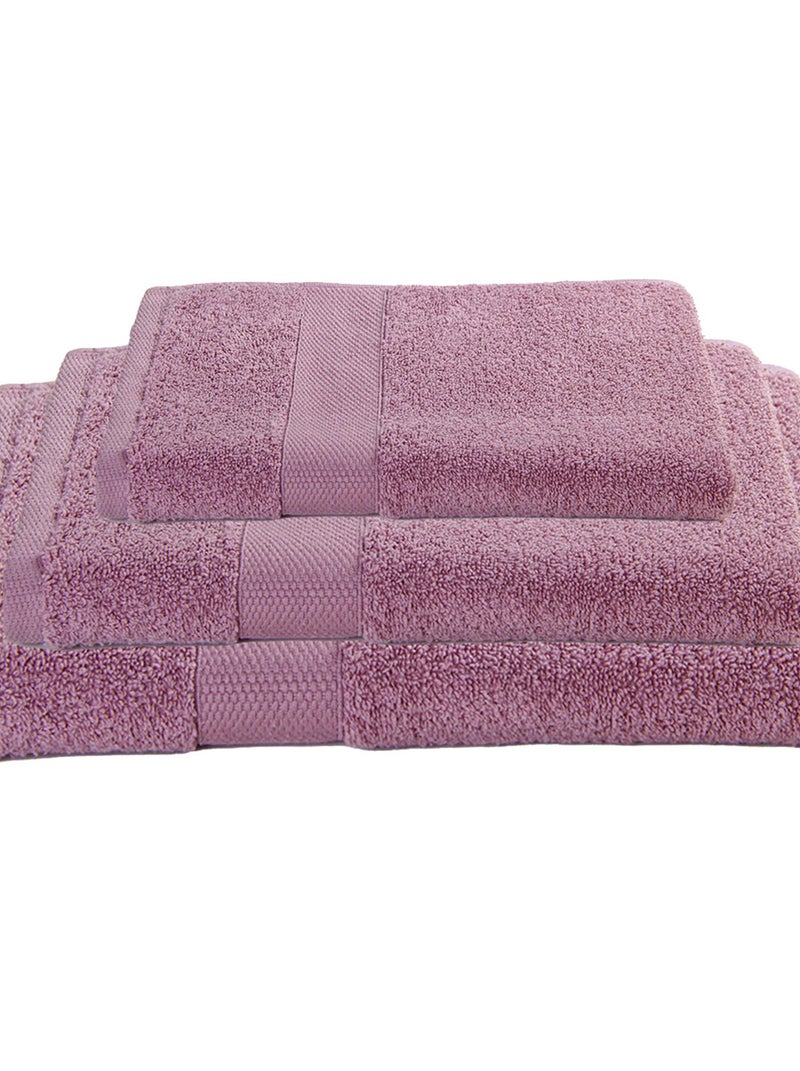 Lot De 3 Serviettes Éponge 50x90 Cm+70x130cm +100x150 Cm Rose - Kiabi