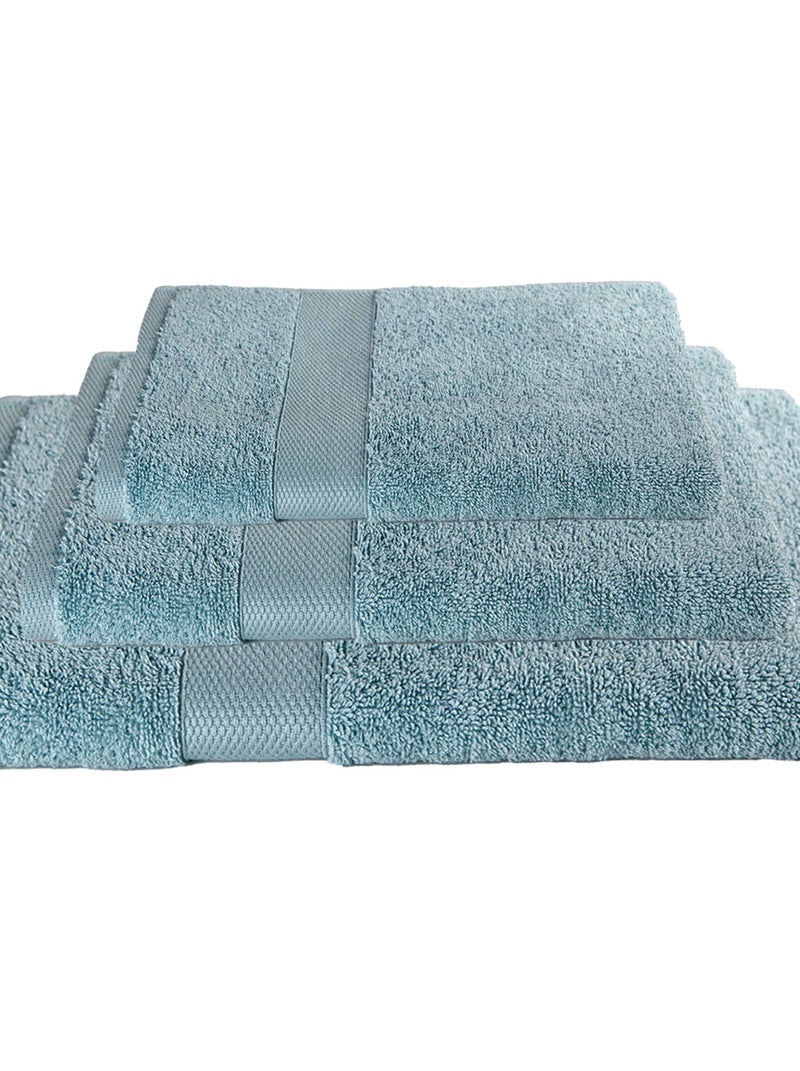 Lot De 3 Serviettes Éponge 50x90 Cm+70x130cm +100x150 Cm Vert - Kiabi