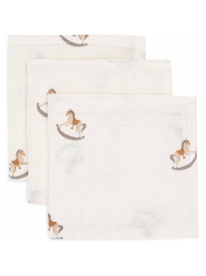 Lot de 3 serviettes gaze de coton Beige - Kiabi