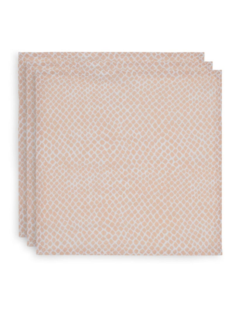 Lot de 3 serviettes gaze de coton Rose - Kiabi
