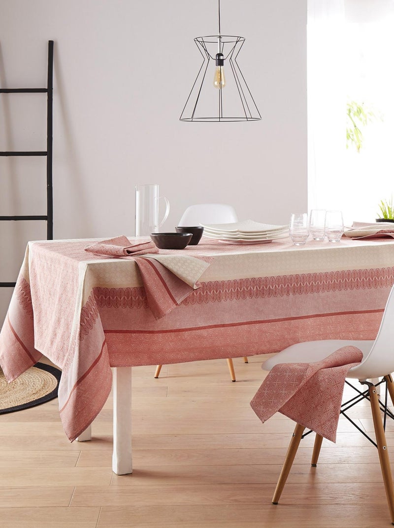 Lot de 3 serviettes jacquard Charleston Orange corail - Kiabi