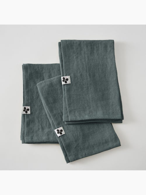 Lot de 3 Serviettes – Lin Lavé Français – Soline Caramel - Kiabi Lot de 3 Serviettes – Lin Lavé Français – Soline Caramel - Kiabi