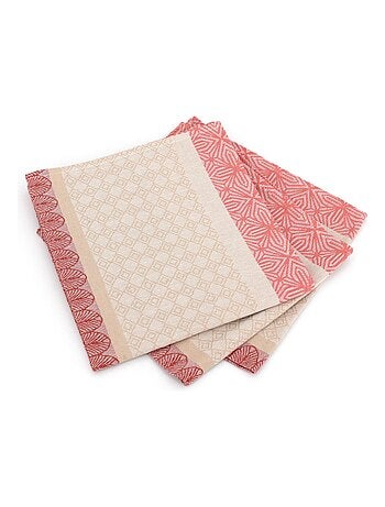 Lot de 3 serviettes table Jacquard CHARLESTON