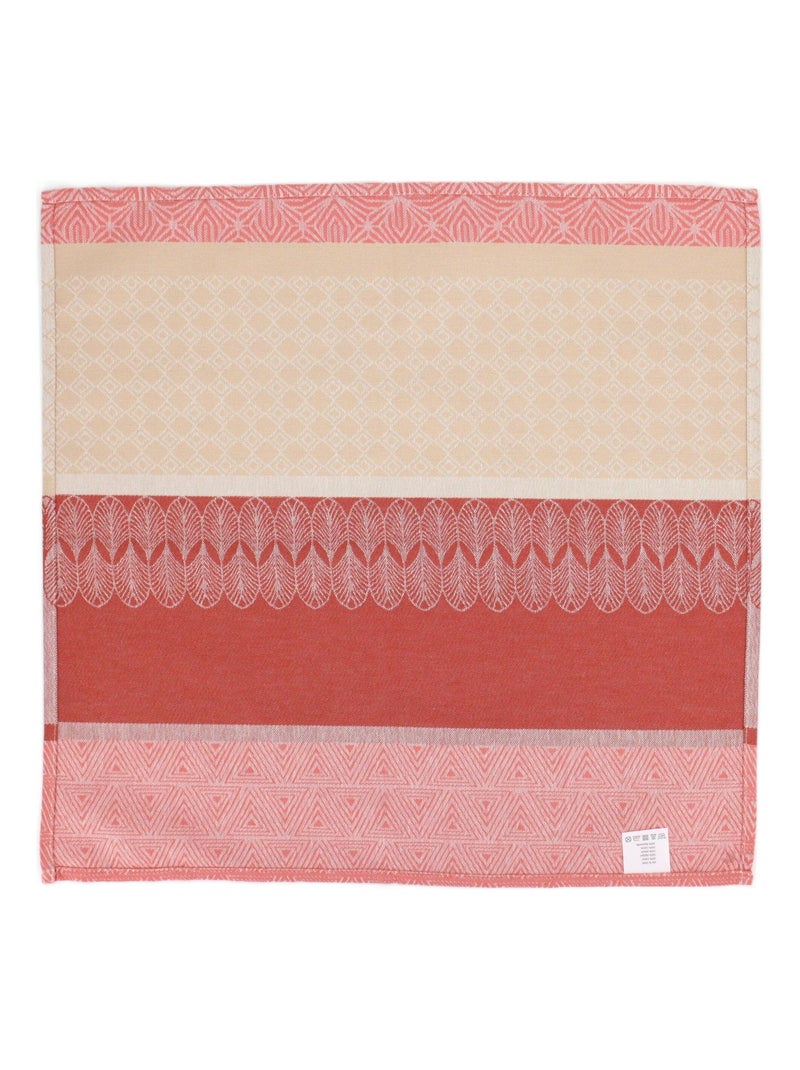 Lot de 3 serviettes table Jacquard CHARLESTON Rouge - Kiabi