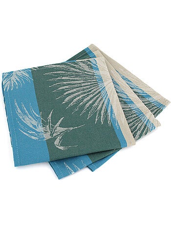 Lot de 3 serviettes table Jacquard coton PALMIER