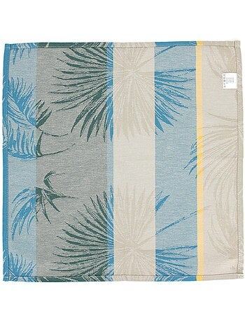 Lot de 3 serviettes table Jacquard coton PALMIER