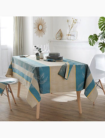 Lot de 3 serviettes table Jacquard coton PALMIER