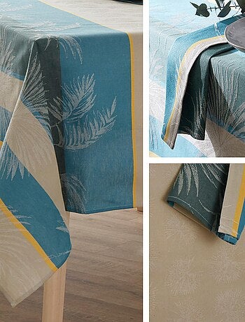 Lot de 3 serviettes table Jacquard coton PALMIER