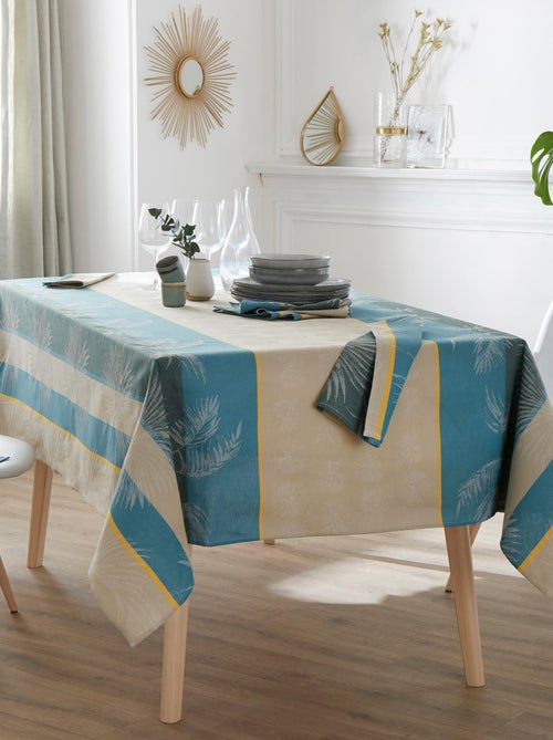 Lot de 3 serviettes table Jacquard coton PALMIER - Kiabi