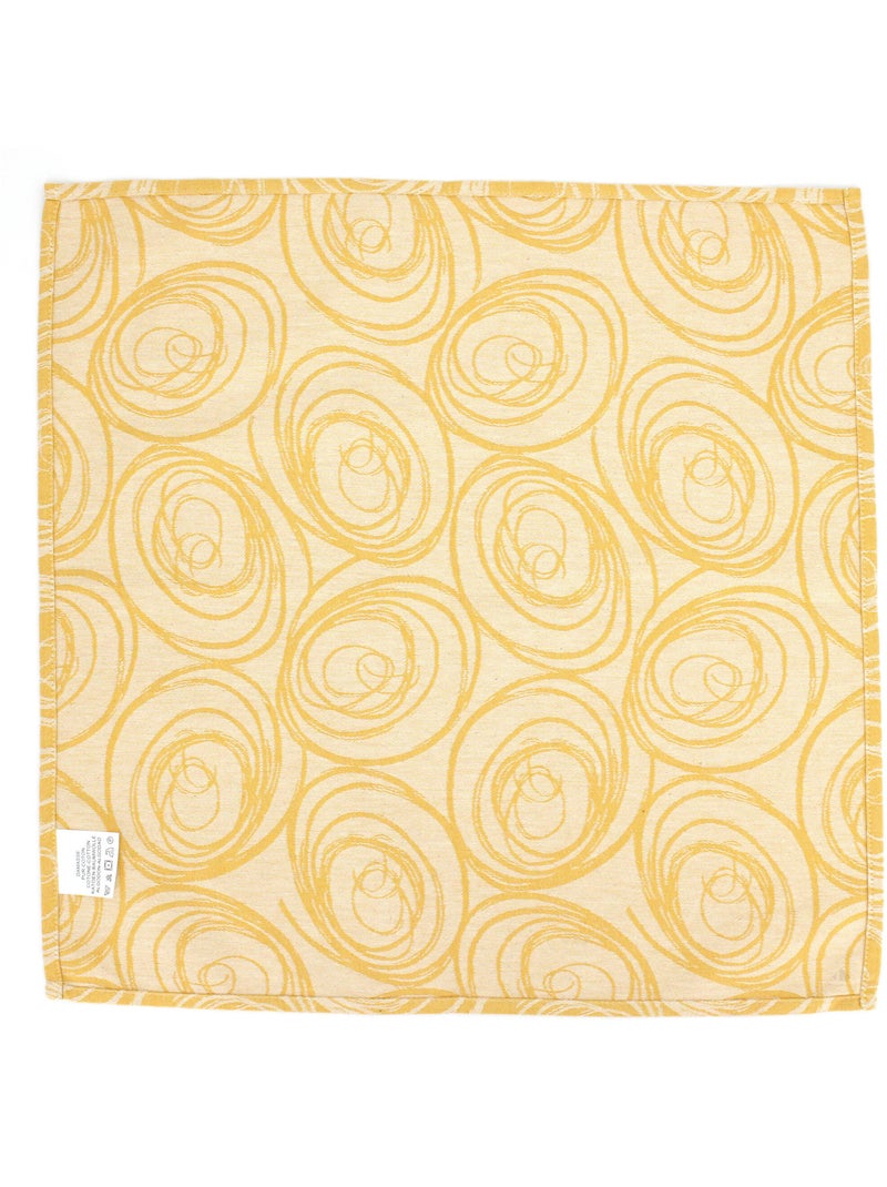 Lot de 3 serviettes table Jacquard SPIRALE Jaune - Kiabi