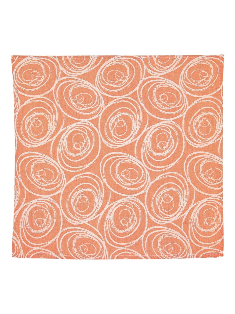 Lot de 3 serviettes table Jacquard SPIRALE Orange - Kiabi