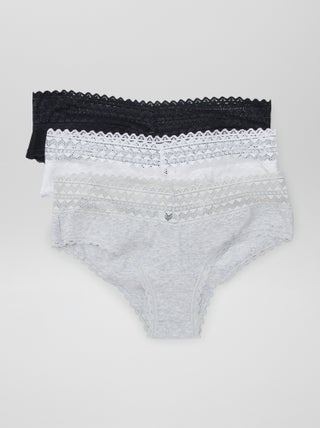 Lot de 3 shorties avec dentelle