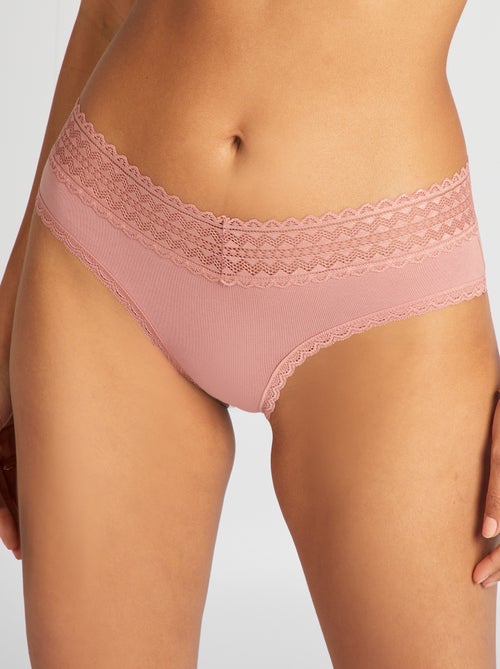 Lot de 3 shorties avec dentelle - Kiabi