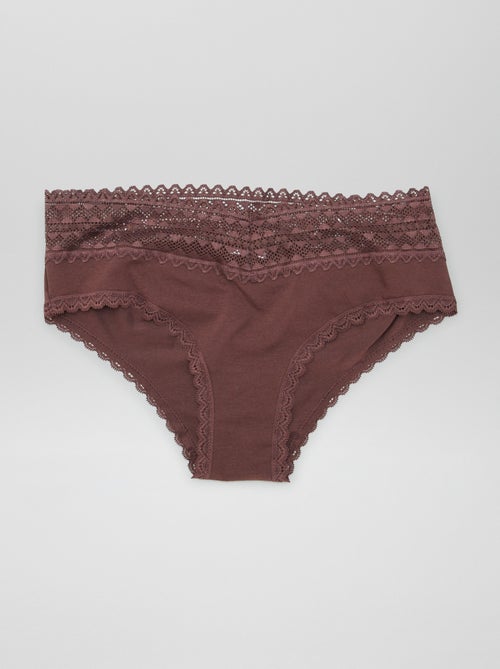 Lot de 3 shorties avec dentelle - Kiabi