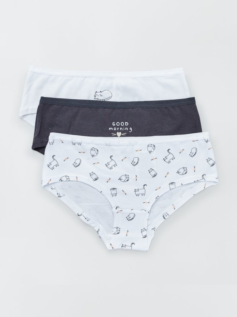 Lot de 3 shorties Blanc - Kiabi